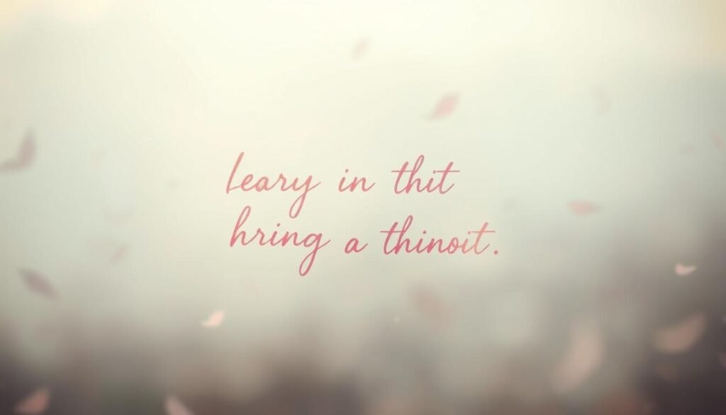 Romantic phrases for Stories: a dreamy, soft-focus scene of handwritten cursive text floating in a pastel-hued, ethereal landscape. Delicate calligraphic letters in shades of pink, lavender, and gold hover weightlessly against a blurred, atmospheric backdrop of gentle light and mist. The overall mood is one of whimsy, nostalgia, and heartfelt sentiment, evoking the essence of romantically-inspired social media content. Captured with a shallow depth of field using a vintage film lens to create a timeless, analog aesthetic.